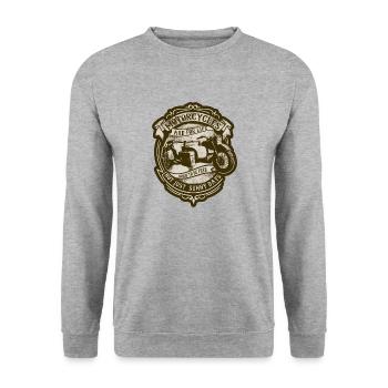 Les motos sont pour la vie - Sweat-shirt Unisexe - gris chiné - Devant - Alina (178cm) & Michal (187cm)