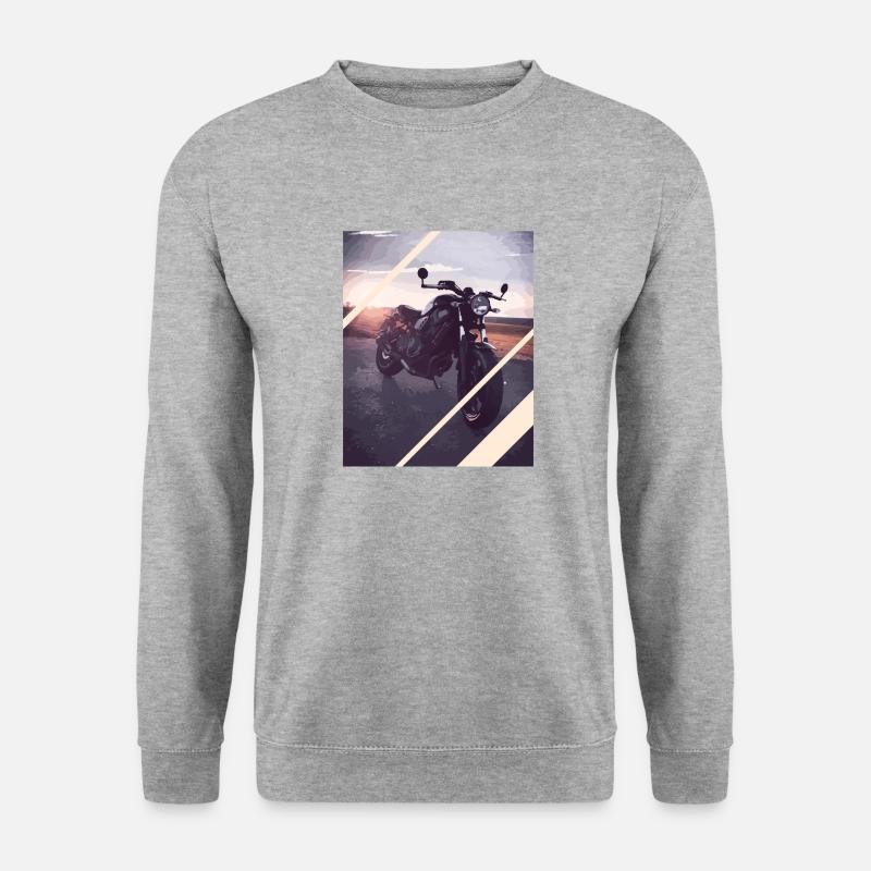 Motorrad - Unisex Pullover - Weißgrau meliert