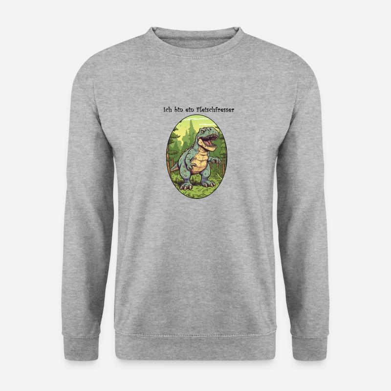 Ich bin ein Fleischfresser - Unisex Pullover - Weißgrau meliert
