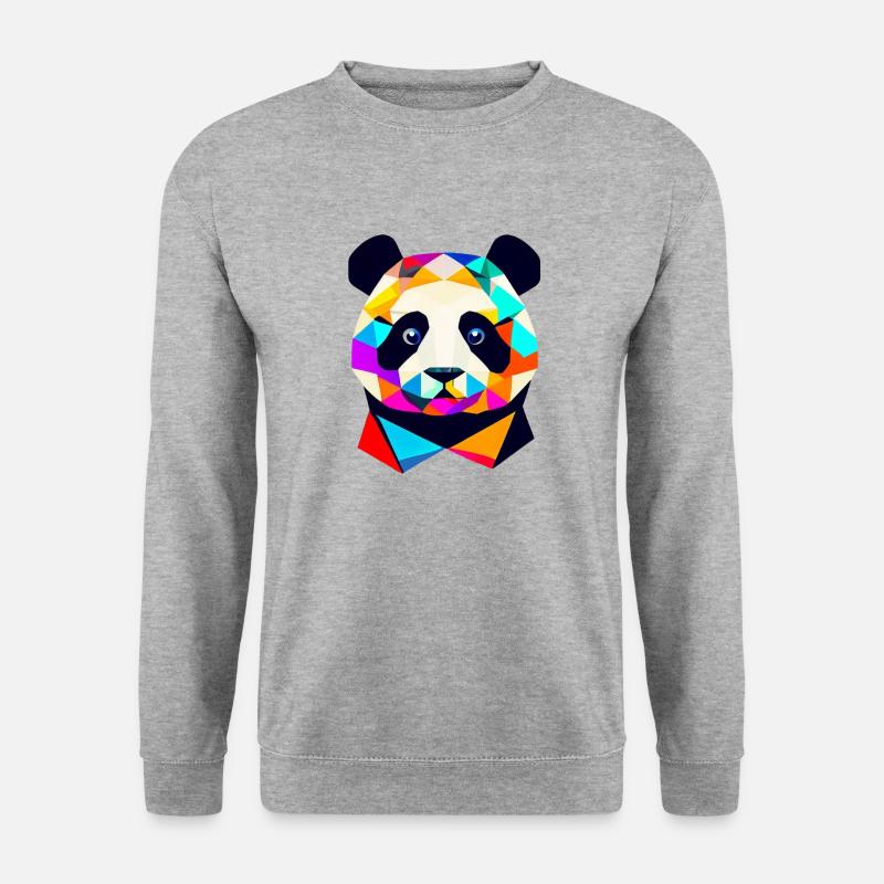 Panda - Unisex Pullover - Weißgrau meliert