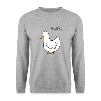 Gans - Unisex Pullover - Weißgrau meliert - Vorne - Alina (178cm) & Michal (187cm)