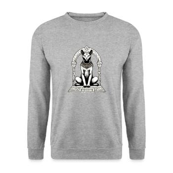 Rak the Egyptian cat - Unisex Sweatshirt - salt & pepper - Front - Alina (178cm) & Michal (187cm)