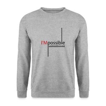 Impossible does not exist in my life - Unisex Sweatshirt - salt & pepper - Front - Alina (178cm) & Michal (187cm)