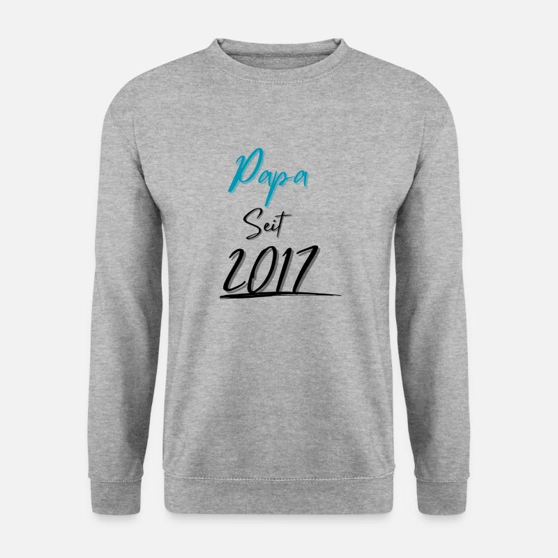 Papa seit 2017 - Unisex Pullover - Weißgrau meliert
