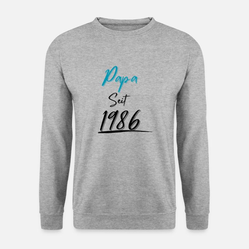 Papa seit 1986 - Unisex Pullover - Weißgrau meliert