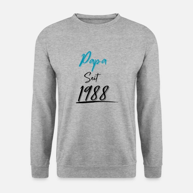 Papa seit 1988 - Unisex Pullover - Weißgrau meliert