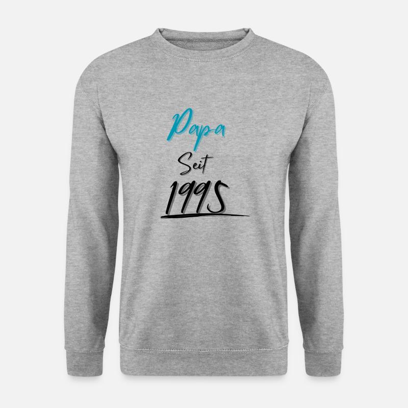 Papa seit 1995 - Unisex Pullover - Weißgrau meliert