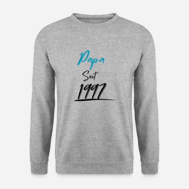Papa seit 1997 - Unisex Pullover - Weißgrau meliert