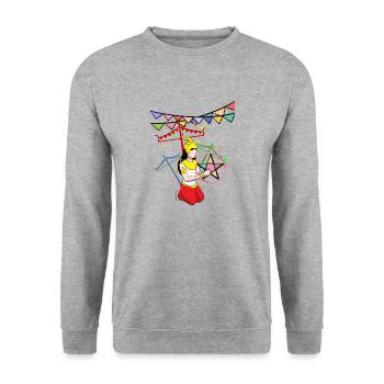 Kambodscha Khmer Neujahr Choul Chnam I Geschenk - Unisex Pullover - Weißgrau meliert - Vorne - Alina (178cm) & Michal (187cm)