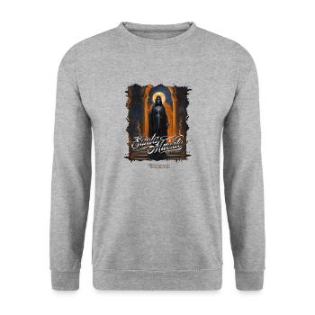 Santa Muerte - Sweat-shirt Unisexe - gris chiné - Devant - Alina (178cm) & Michal (187cm)