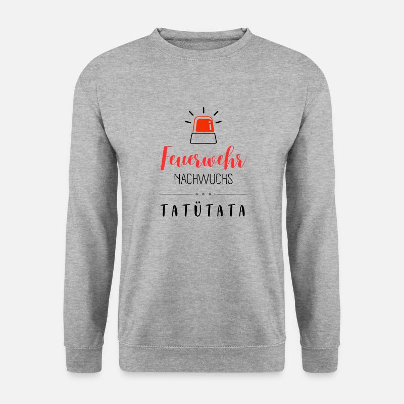 Feuerwehr Nachwuchs 🚒 - Unisex Pullover - Weißgrau meliert