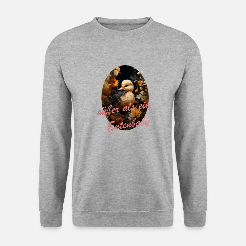 süßer als ein Entenbaby - Unisex Pullover - Weißgrau meliert