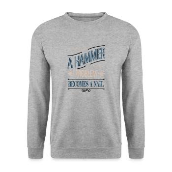 Bday Fun Chainsaw Tools Woodworker - Unisex Sweatshirt - salt & pepper - Front - Alina (178cm) & Michal (187cm)