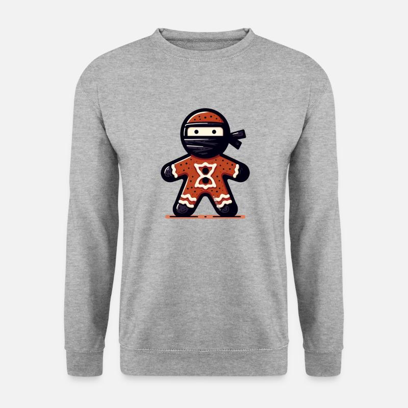Ninjabread Mann - Unisex Pullover - Weißgrau meliert