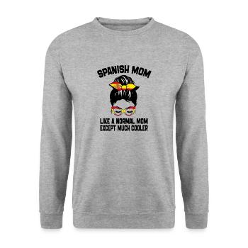 Spanish Mom Like A Normal Mom Mother's Day 2024 - Sweat-shirt Unisexe - gris chiné - Devant - Alina (178cm) & Michal (187cm)