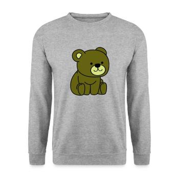 teddy bear - Unisex Sweatshirt - salt & pepper - Front - Alina (178cm) & Michal (187cm)