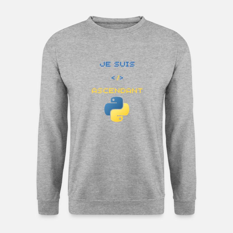 Geschenk für Python-Entwickler - Unisex Pullover - Weißgrau meliert