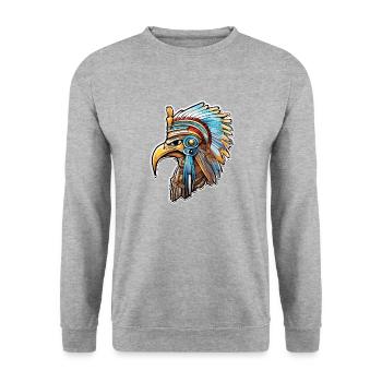Ägypten / Pharao / Mumien / Hieroglyphen / Sphinx - Unisex Pullover - Weißgrau meliert - Vorne - Alina (178cm) & Michal (187cm)