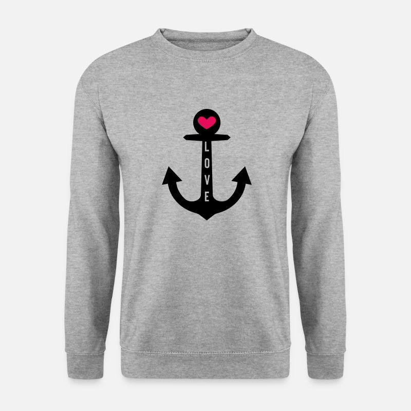 love anker - Unisex Pullover - Weißgrau meliert