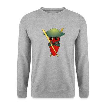 HECHT - Unisex Pullover - Weißgrau meliert - Vorne - Alina (178cm) & Michal (187cm)