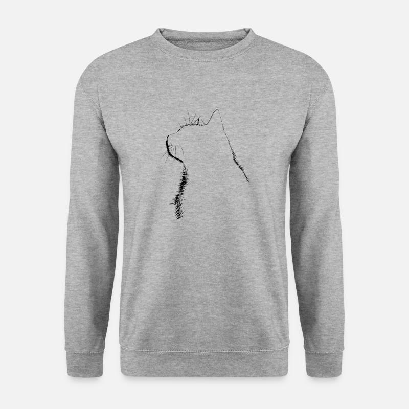 Chat, Motif De Chat - Sweat-shirt Unisexe - gris chiné