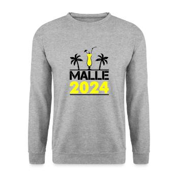 malle 2024 - Unisex Pullover - Weißgrau meliert - Vorne - Alina (178cm) & Michal (187cm)