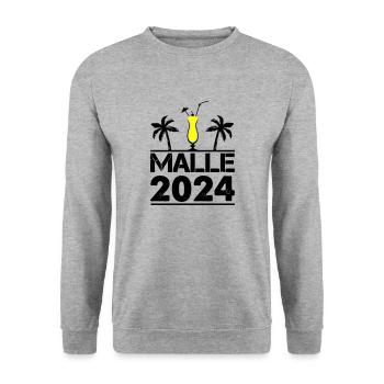 malle 2024 - Unisex Pullover - Weißgrau meliert - Vorne - Alina (178cm) & Michal (187cm)