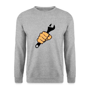 Fist Wrench - Unisex Sweatshirt - salt & pepper - Front - Alina (178cm) & Michal (187cm)