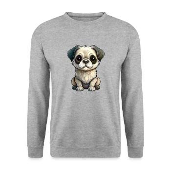 Puppy Dog - Unisex Sweatshirt - salt & pepper - Front - Alina (178cm) & Michal (187cm)