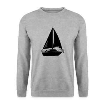 Segelboot - Unisex Pullover - Weißgrau meliert - Vorne - Alina (178cm) & Michal (187cm)