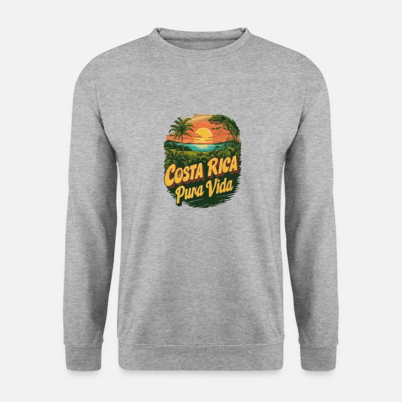 Costa Rica Pura Vida - Unisex Pullover - Weißgrau meliert