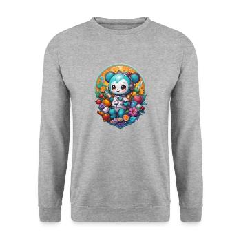 Happy Medicine - Unisex Pullover - Weißgrau meliert - Vorne - Alina (178cm) & Michal (187cm)