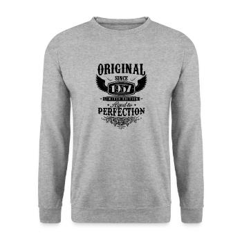 Perfection 1957 -67th Anniversary,Original - Unisex Sweatshirt - salt & pepper - Front - Alina (178cm) & Michal (187cm)