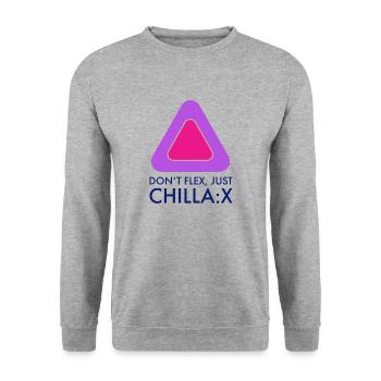 Don't flex just chillax - Unisex Sweatshirt - salt & pepper - Front - Alina (178cm) & Michal (187cm)