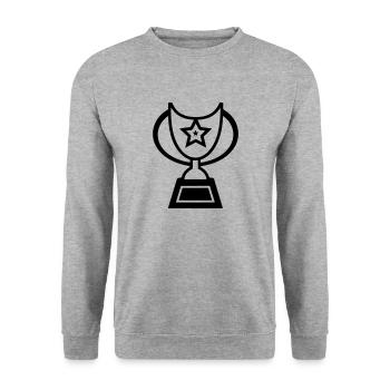 trophy - Unisex Sweatshirt - salt & pepper - Front - Alina (178cm) & Michal (187cm)