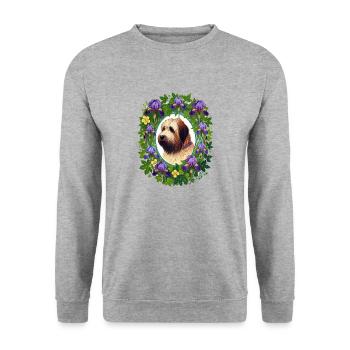 Briard Dog Breed - Unisex Sweatshirt - salt & pepper - Front - Alina (178cm) & Michal (187cm)