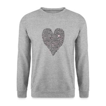 Heart of a Tiger - Unisex Sweatshirt - salt & pepper - Front - Alina (178cm) & Michal (187cm)