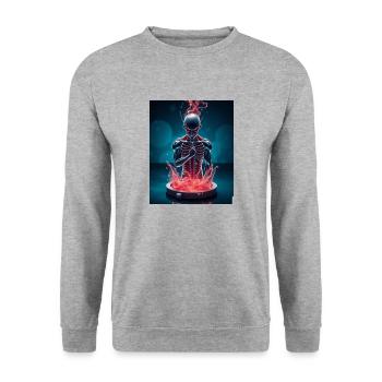 Devil - Unisex Sweatshirt - salt & pepper - Front - Alina (178cm) & Michal (187cm)