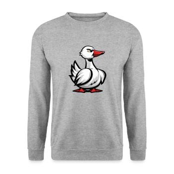 canard - Sweat-shirt Unisexe - gris chiné - Devant - Alina (178cm) & Michal (187cm)