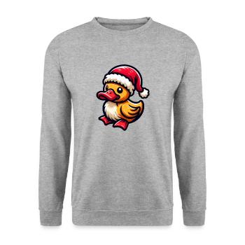 Noël Canard Sucré - Sweat-shirt Unisexe - gris chiné - Devant - Alina (178cm) & Michal (187cm)