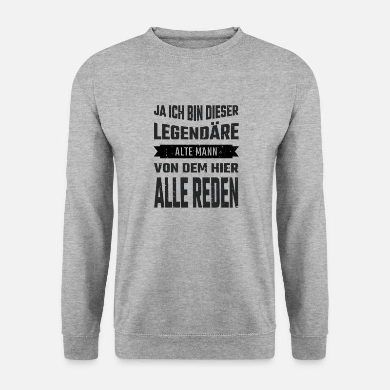 Legenderät alter Mann - Unisex Pullover - Weißgrau meliert