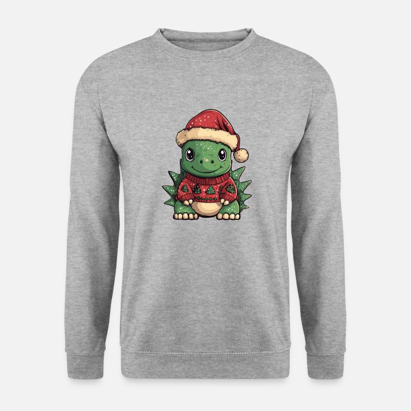 Dinosaurier stegosaurus Weihnachten - Unisex Pullover - Weißgrau meliert