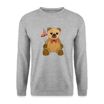 Teddy bear - Unisex Sweatshirt - salt & pepper - Front - Alina (178cm) & Michal (187cm)