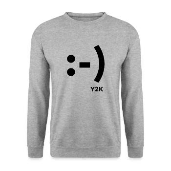 Sourire Y2K noir - Sweat-shirt Unisexe - gris chiné - Devant - Alina (178cm) & Michal (187cm)