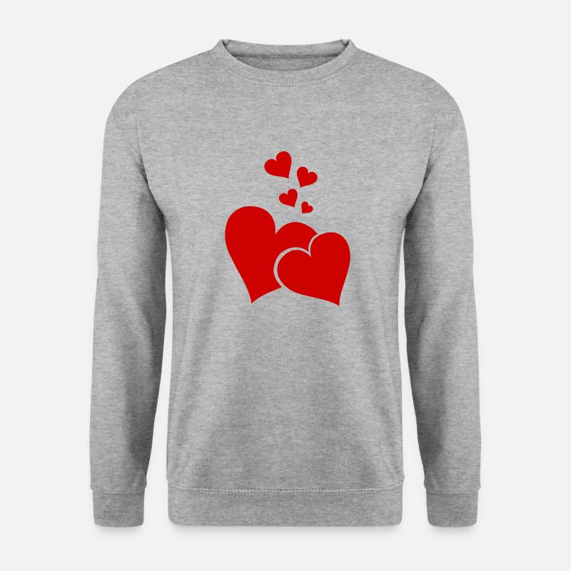 Hearts - Unisex Pullover - Weißgrau meliert