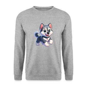 husky 2 - Sweat-shirt Unisexe - gris chiné - Devant - Alina (178cm) & Michal (187cm)