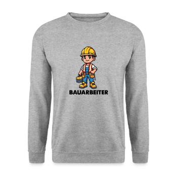 Ouvrier du bâtiment - Sweat-shirt Unisexe - gris chiné - Devant - Alina (178cm) & Michal (187cm)