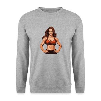Femme Muscles Fille Fitness - Sweat-shirt Unisexe - gris chiné - Devant - Alina (178cm) & Michal (187cm)