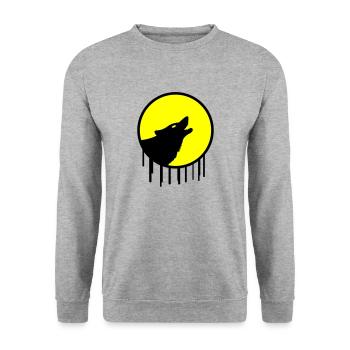 wolf full moon - Unisex Sweatshirt - salt & pepper - Front - Alina (178cm) & Michal (187cm)