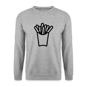 French fries - Unisex Sweatshirt - salt & pepper - Front - Alina (178cm) & Michal (187cm)
